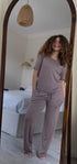Women summer pajama set Choco shirt + Pants